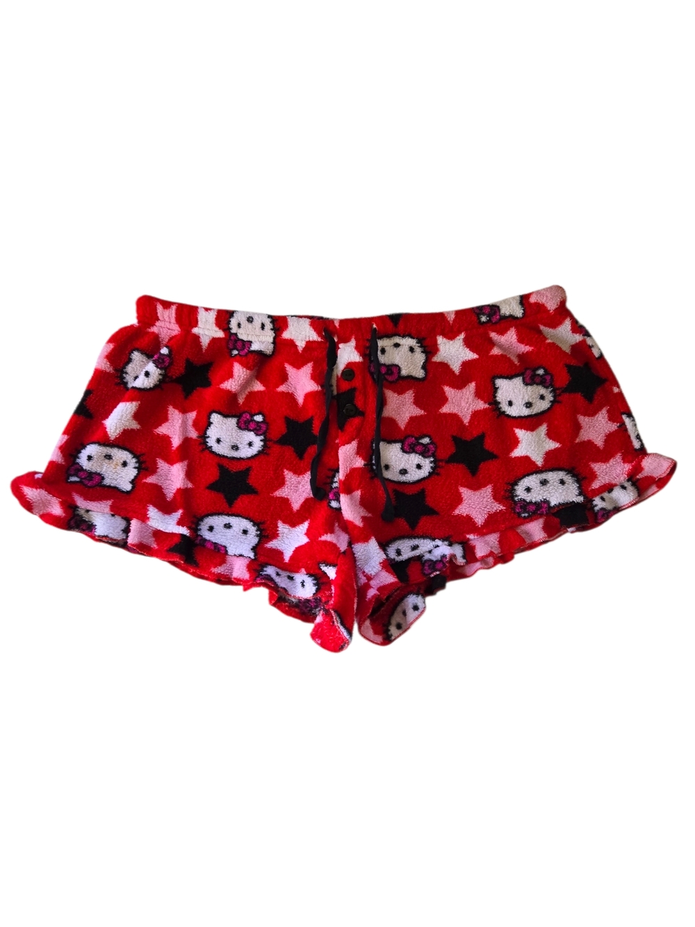 Hello Kitty by SANRIO Pink and Red Plush Lounge Shorts